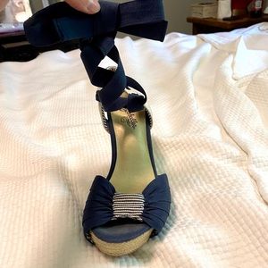 Seychelles Navy Espadrille wedges